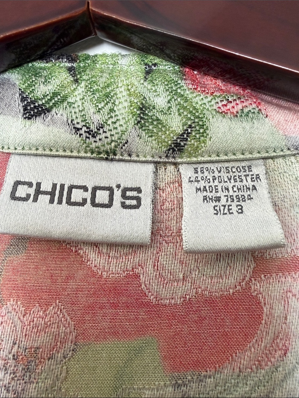 CHICO’S Floral Multi-Color Lightweight Button-Front Jacket size XL - Picture 8 of 9